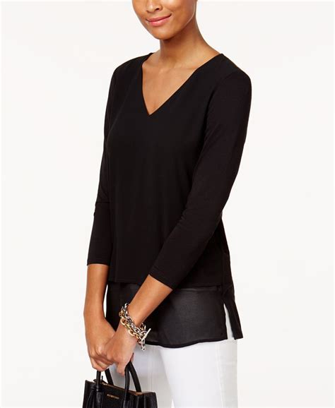 michael kors womens tank tops|michael kors layered look top.